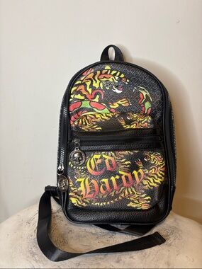 NWT Ed Hardy Traditional Japanese Tattoo Print Mini One Should Sling Backpack